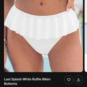 Pink Lily - White Ruffle Bikini Bottoms